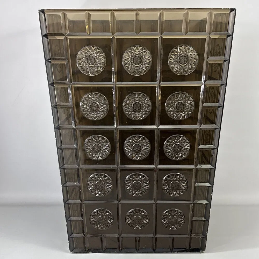 Vtg MCM Starburst Smoked Brown Geo Plastic Wastebasket – Reflections by Festival